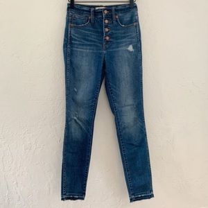 Madewell 10" High-Rise Skinny Jeans Drop-Hem Edition Size 25